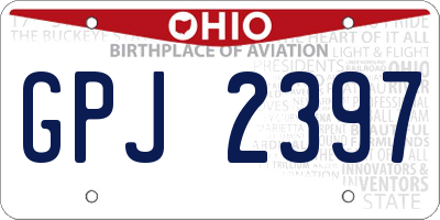 OH license plate GPJ2397