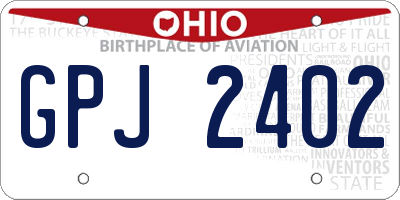OH license plate GPJ2402