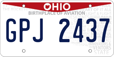 OH license plate GPJ2437