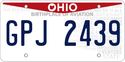 OH license plate GPJ2439
