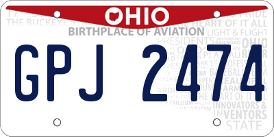 OH license plate GPJ2474