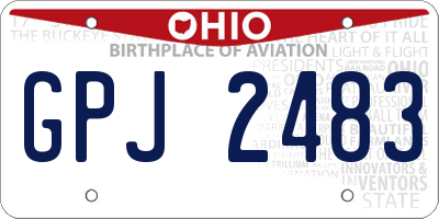 OH license plate GPJ2483