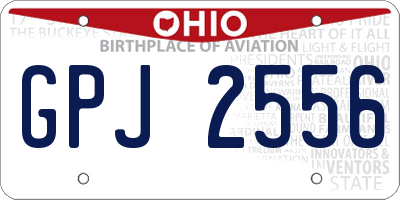OH license plate GPJ2556