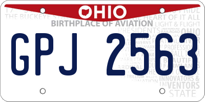 OH license plate GPJ2563