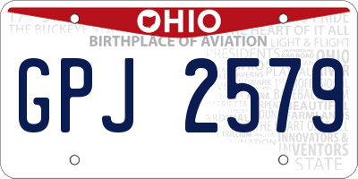 OH license plate GPJ2579