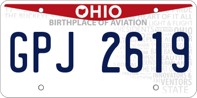 OH license plate GPJ2619