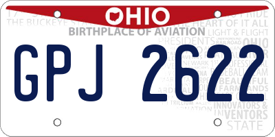 OH license plate GPJ2622