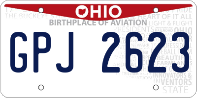 OH license plate GPJ2623