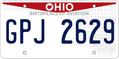 OH license plate GPJ2629