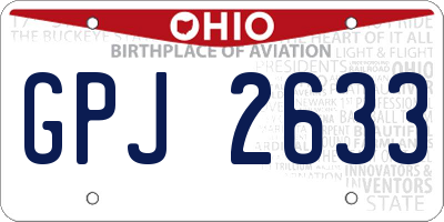 OH license plate GPJ2633