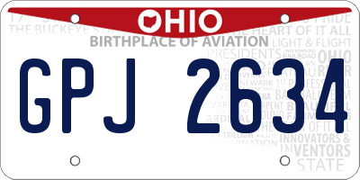 OH license plate GPJ2634