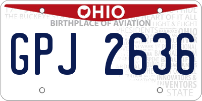 OH license plate GPJ2636