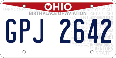 OH license plate GPJ2642