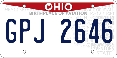 OH license plate GPJ2646