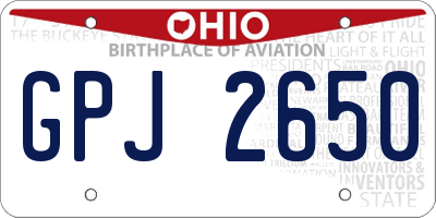 OH license plate GPJ2650