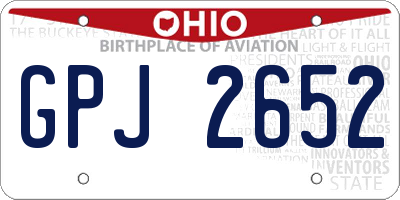 OH license plate GPJ2652