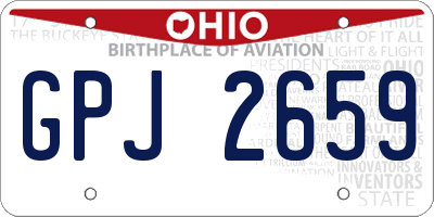 OH license plate GPJ2659