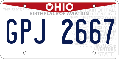 OH license plate GPJ2667
