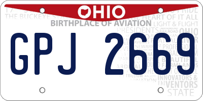 OH license plate GPJ2669
