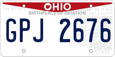 OH license plate GPJ2676