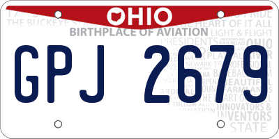 OH license plate GPJ2679