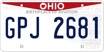 OH license plate GPJ2681