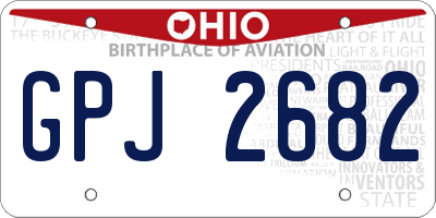 OH license plate GPJ2682