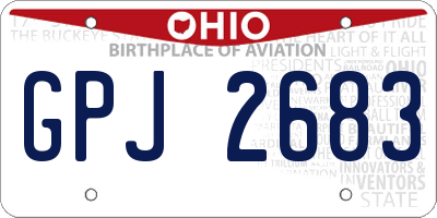 OH license plate GPJ2683