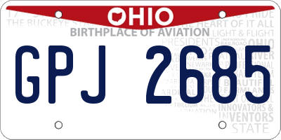 OH license plate GPJ2685
