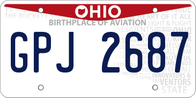 OH license plate GPJ2687