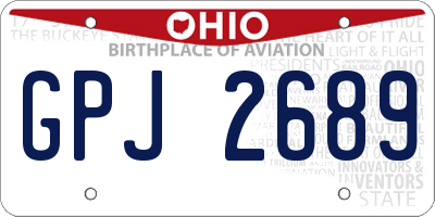 OH license plate GPJ2689