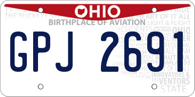 OH license plate GPJ2691