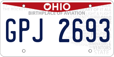 OH license plate GPJ2693