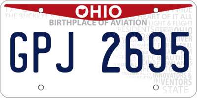 OH license plate GPJ2695