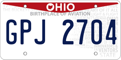 OH license plate GPJ2704