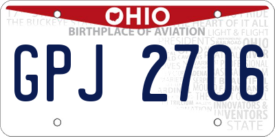 OH license plate GPJ2706