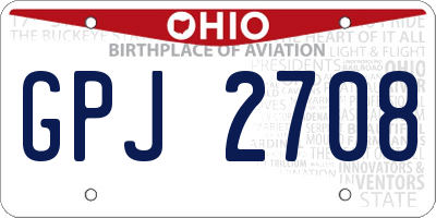 OH license plate GPJ2708
