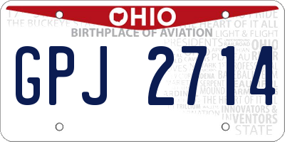 OH license plate GPJ2714