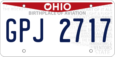 OH license plate GPJ2717