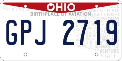 OH license plate GPJ2719
