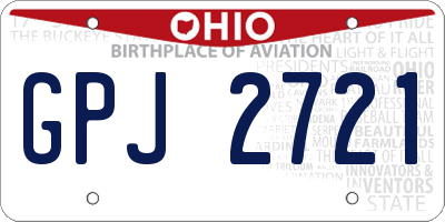 OH license plate GPJ2721