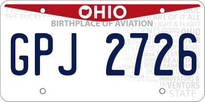 OH license plate GPJ2726