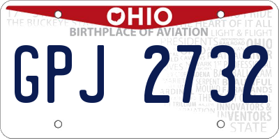 OH license plate GPJ2732