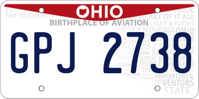 OH license plate GPJ2738