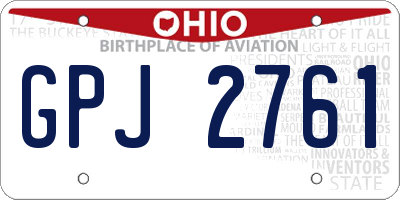 OH license plate GPJ2761