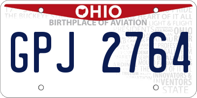 OH license plate GPJ2764