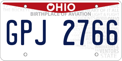 OH license plate GPJ2766