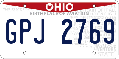 OH license plate GPJ2769