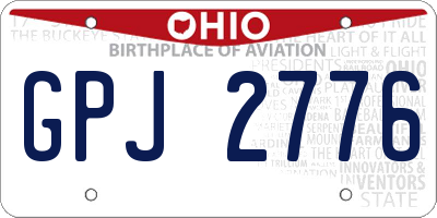 OH license plate GPJ2776