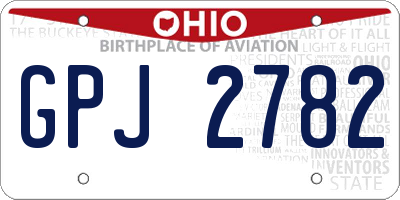 OH license plate GPJ2782